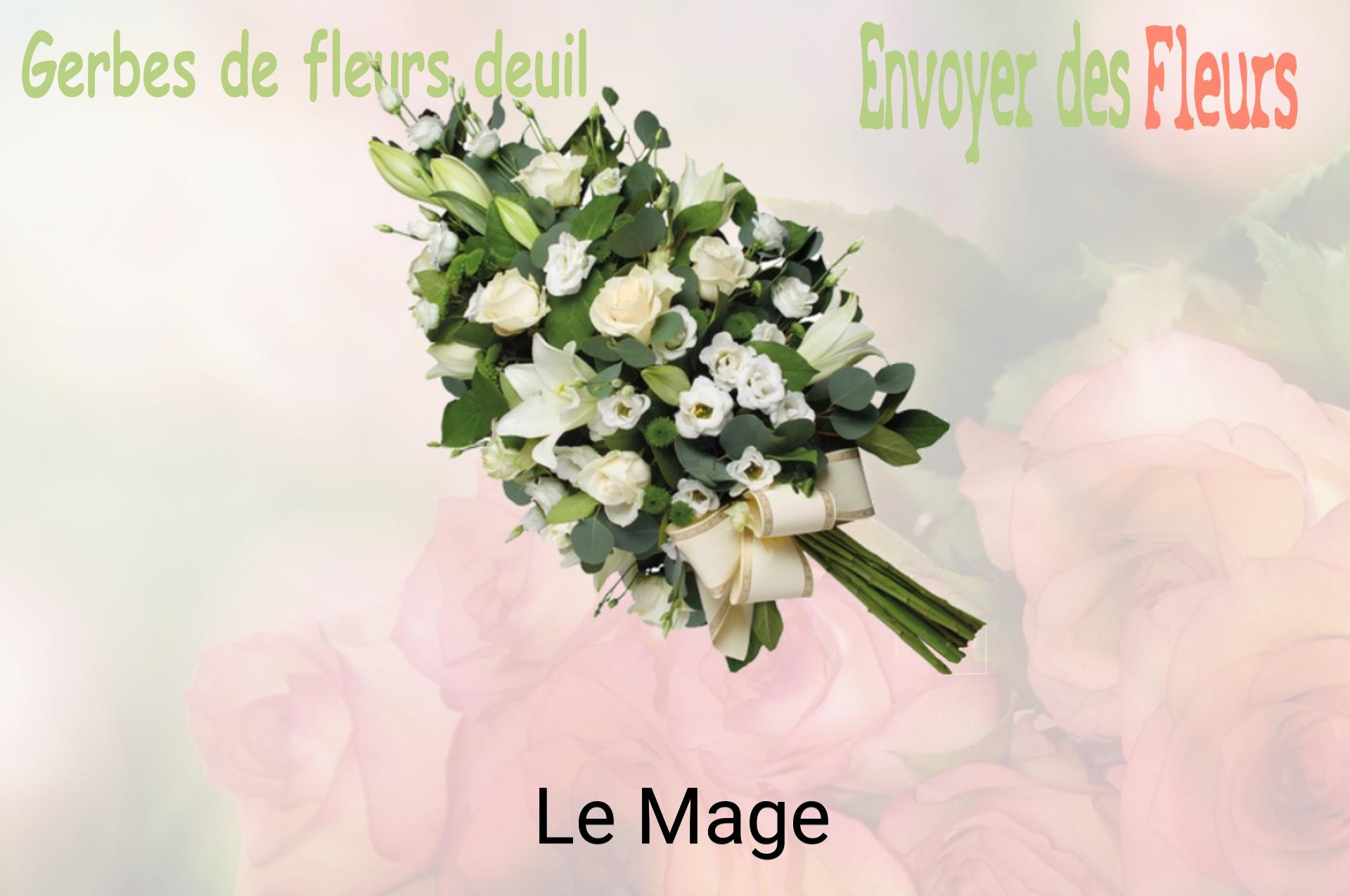 Gerbe de fleurs de deuil livrée à Le Mage